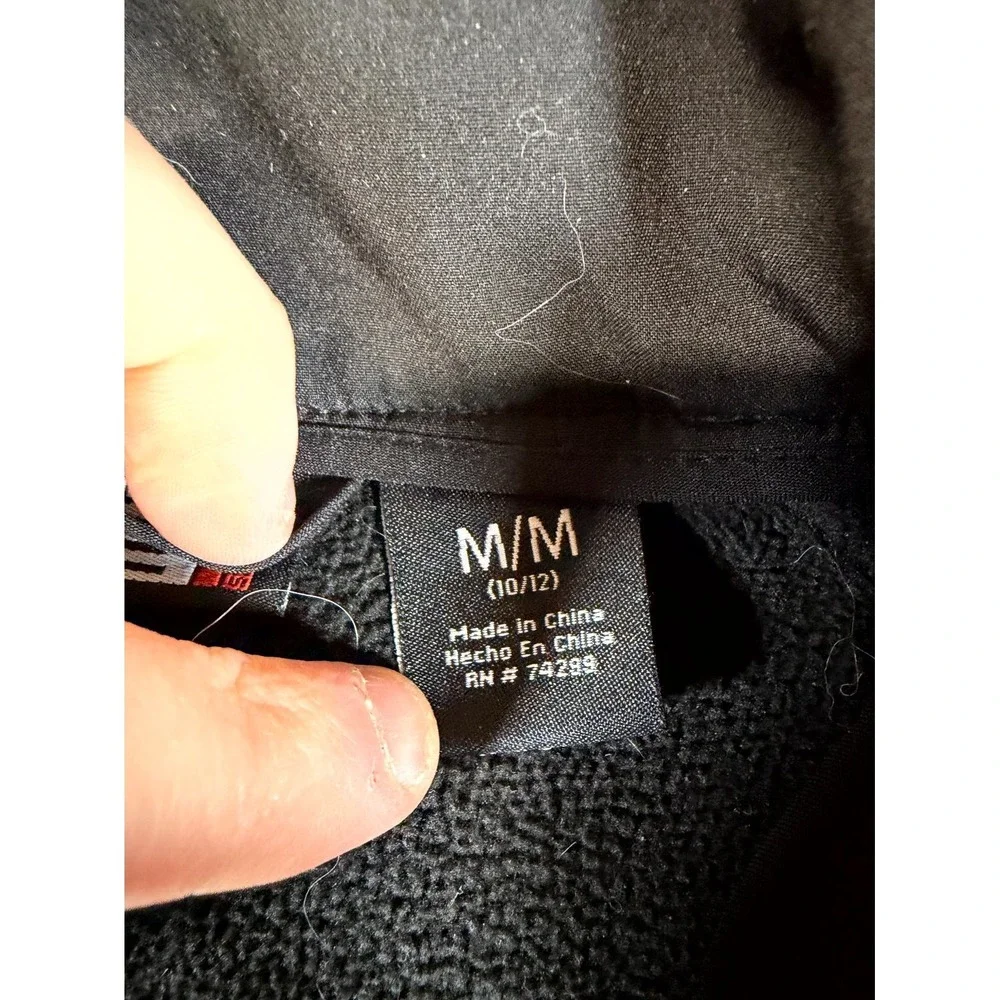 32 Degrees Weatherproof Jacket Boys Medium 10/12 Black Fleece Lined Mock Neck‎